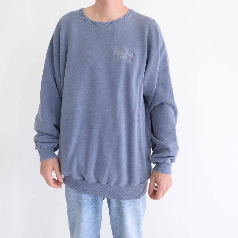 Vintage C C Cotton 100% Cotton Whirl Creek Logistics Crew Neck Sweater 3XLT